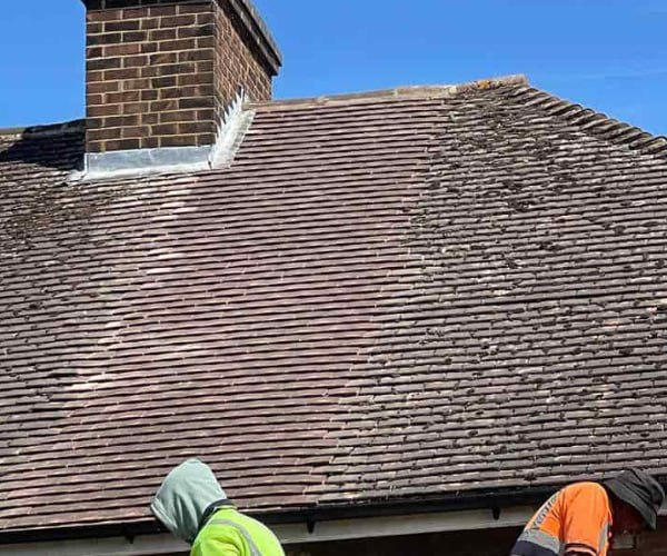 This is a photo of a roof which has just been repaired. Works carried out by SAR Roofing Biggleswade